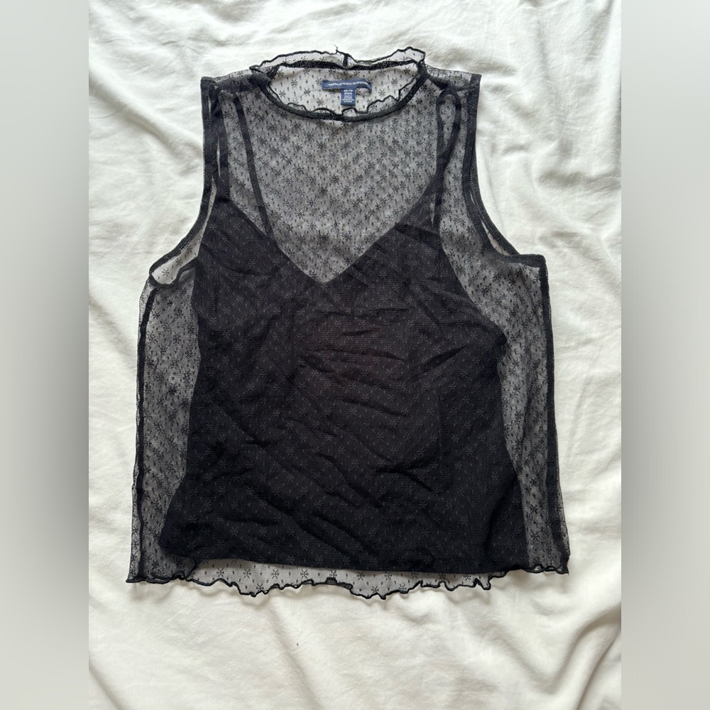 Shear with tank underneath high neck top